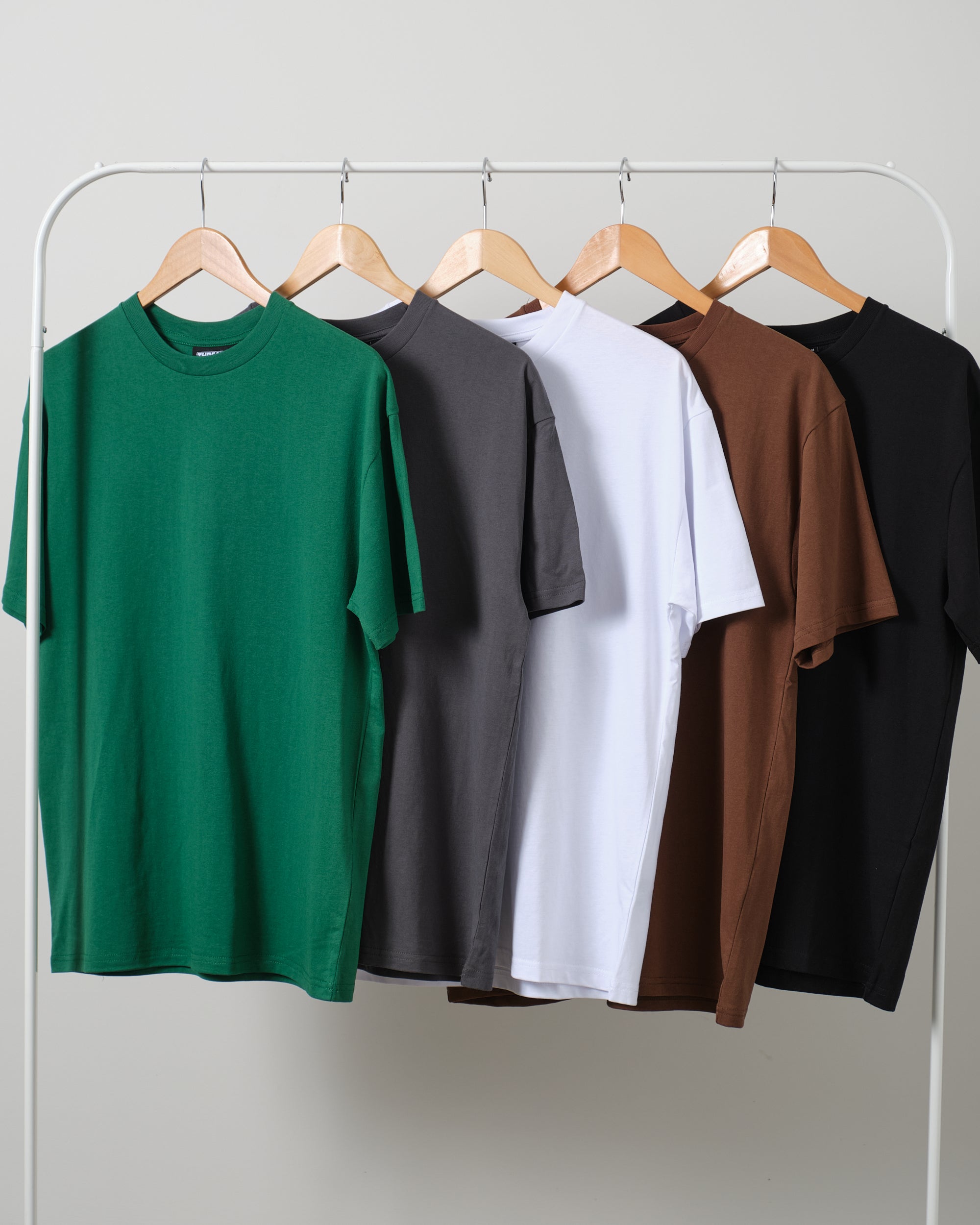Classic Tee 5 Pack: Green, Charcoal, White, Brown, Black  Australia Online 